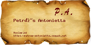 Petrás Antonietta névjegykártya